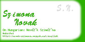 szimona novak business card